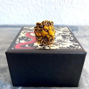BRAND NEW Classic Gucci Lion Head Bronze Ring Size 23 X-Large (US 10.25)